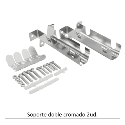 Soporte doble cromado 2ud.