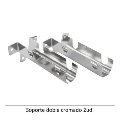Soporte doble cromado 2ud.