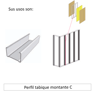 Perfil tabique montante C