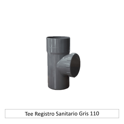 Tee Registro Sanitario Gris 110