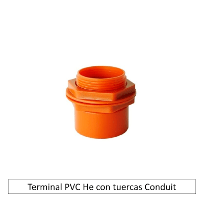 Terminal PVC He con tuercas Conduit