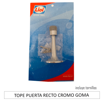 TOPE PUERTA RECTO CROMO GOMA