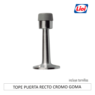 TOPE PUERTA RECTO CROMO GOMA