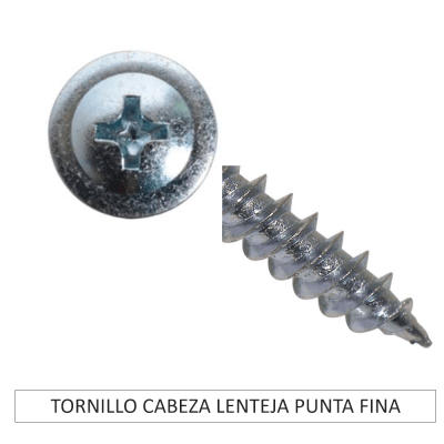 TORNILLO CABEZA LENTEJA PUNTA FINA
