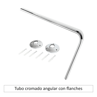 Tubo cromado angular