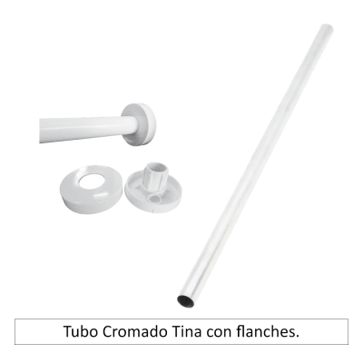 Tubo cromado tina c/fl.