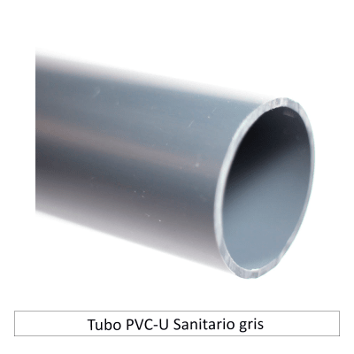 Tubo PVC-U Sanitario gris x 6mts de 110mm