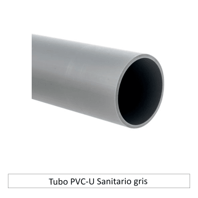 Tubo PVC-U Sanitario gris x 3 mts