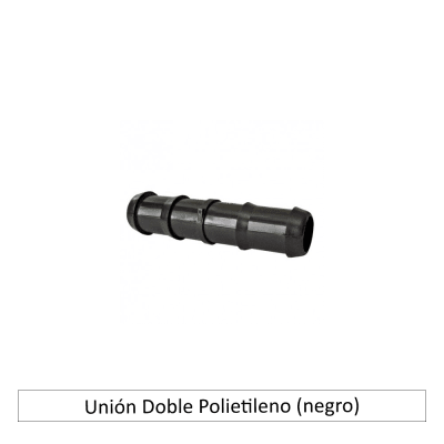 Unión Doble Polietileno (negro)