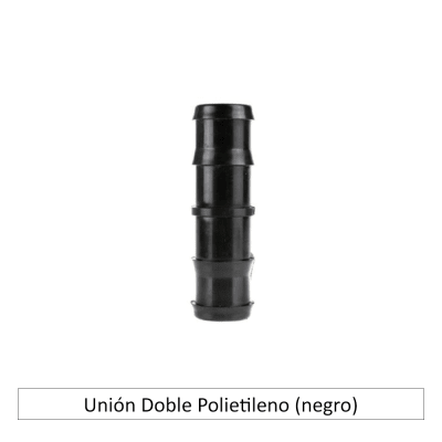 Unión Doble Polietileno (negro)