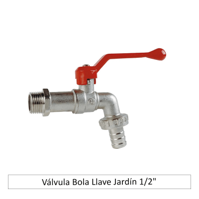 VALVULA BOLA LLAVE JARDÍN 1/2