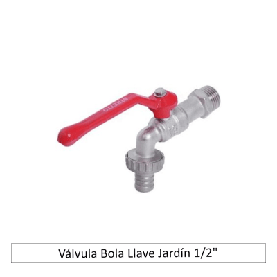 VALVULA BOLA LLAVE JARDÍN 1/2