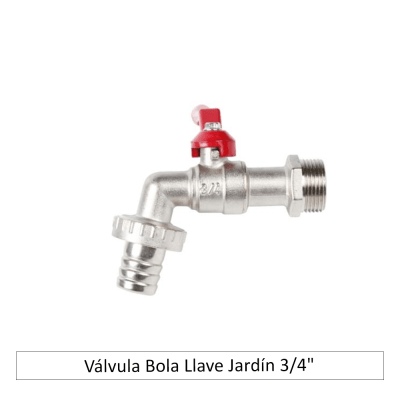 VALVULA BOLA LLAVE JARDÍN 3/4