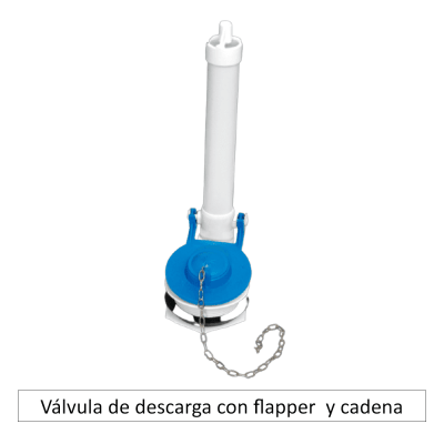 Válvula de descarga con flapper y cadena