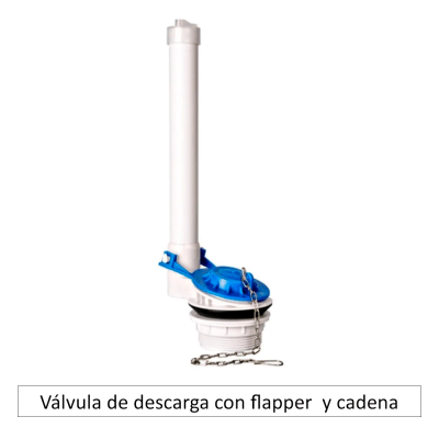 Válvula de descarga con flapper y cadena
