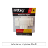 Adaptador triple tee Marfil1