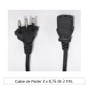 Cable de poder 3 x 0,75 de 2 mts1