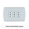 Enchufe triple Embutido compacto1