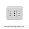 Enchufe Hembra triple sobrepuesto1