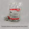 Grampa plástica redonda grande blanca 9mm1