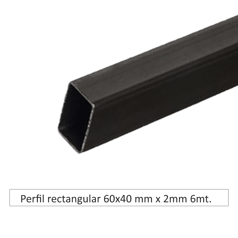 Perfil rectangular 60 x 40mm x 2mm x 6mts. | Ferretería San Carlos