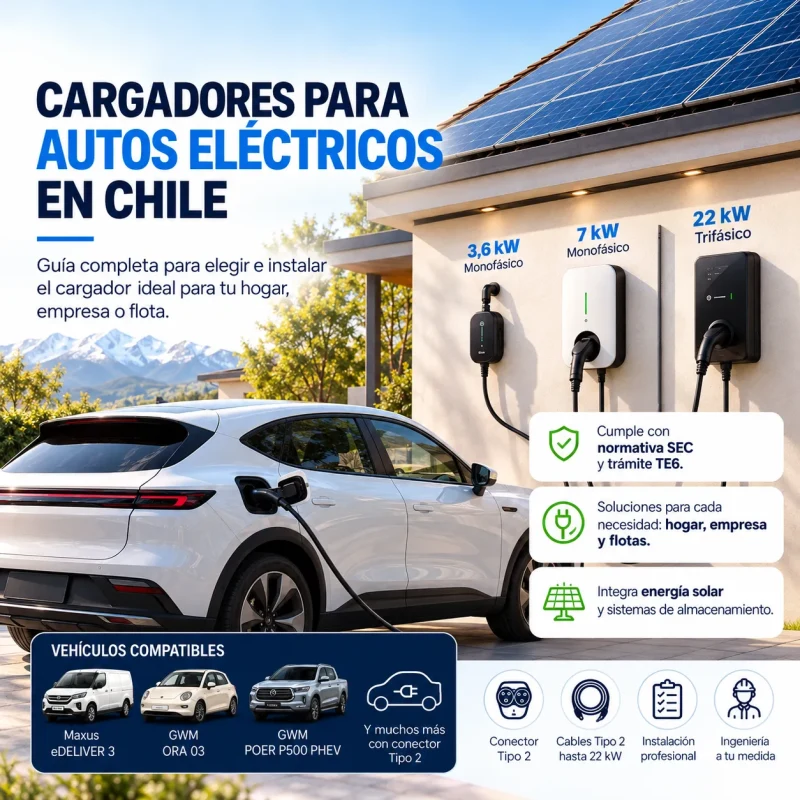 Cargadores para autos eléctricos en Chile: guía completa para elegir e instalar un cargador en casa