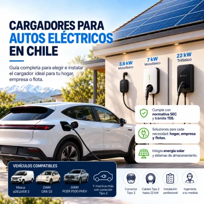 Cargadores para autos eléctricos en Chile: guía completa para elegir e instalar un cargador en casa