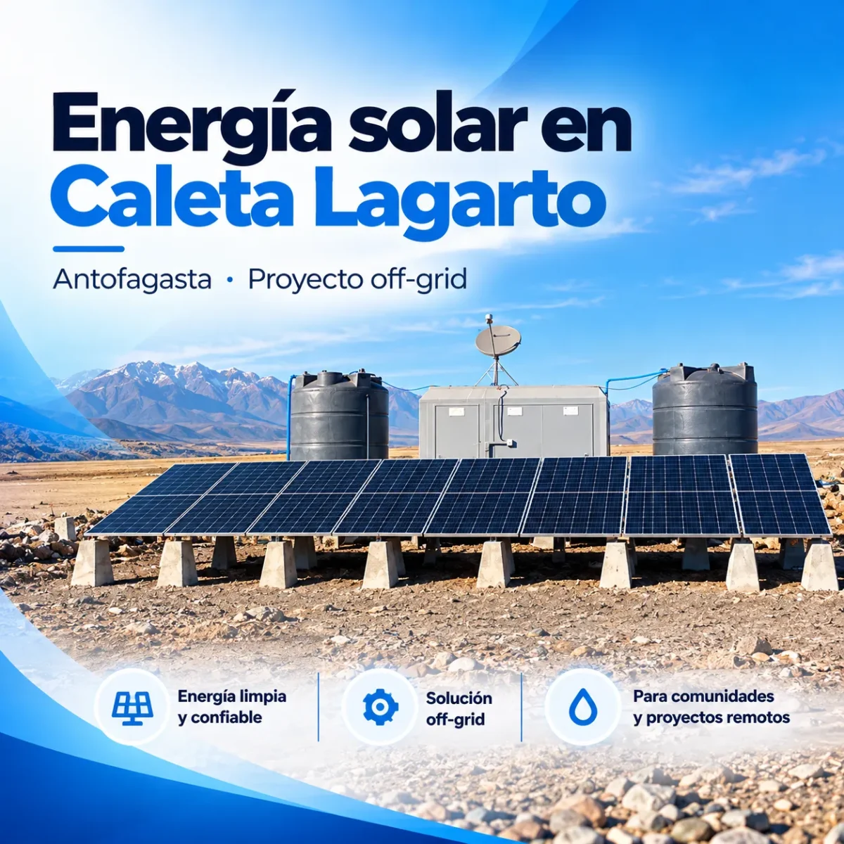 Planta de Energía Fotovoltaica Off Grid – Caleta Lagarto, Antofagasta