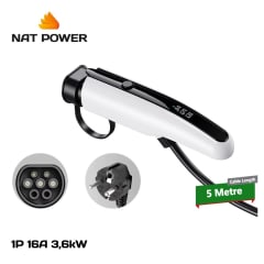 Cargador Vehículo Eléctrico Portátil 3.6kW Tipo 2 Nat Power