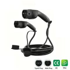 Cable de Carga Auto Eléctrico Tipo 2 Macho Hembra 11kW Trifásico
