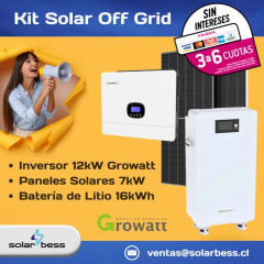 Kit Solar Off Grid 12kW Litio con Inversor Growatt