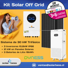 Kit Solar Trifásico 30kW Off Grid con Litio e inversor Natpower