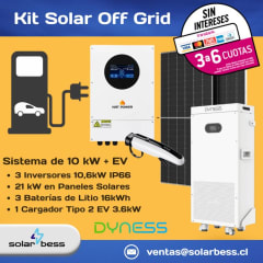 Kit Solar Off Grid 10kW Litio con Inversor y Cargador de Auto Eléctrico Natpower