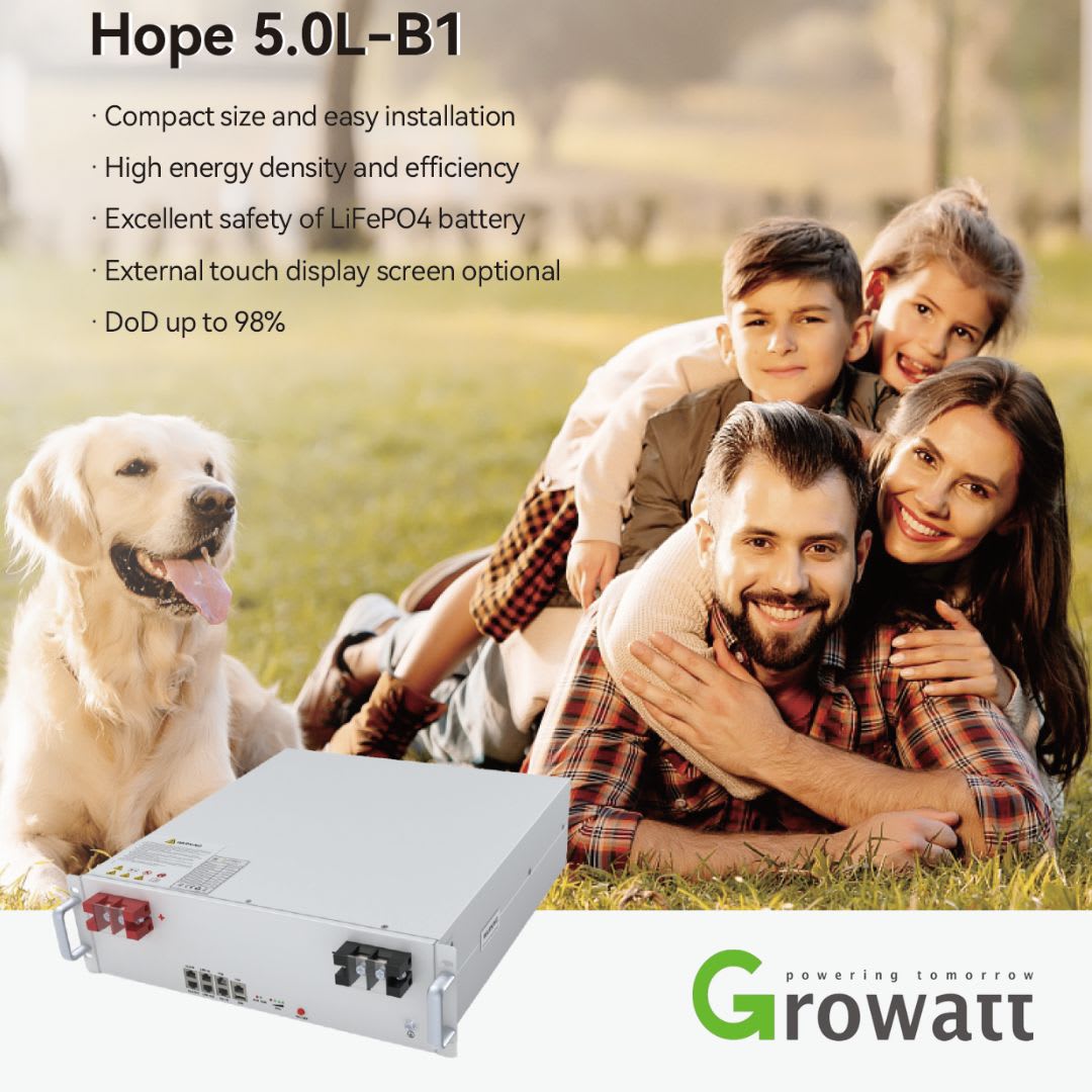 Batería de Litio 5.0kWh Growatt Hope 5.0L-B12