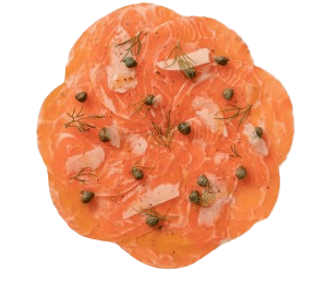 Carpaccio de Salmón con Salsa de Alcaparra1