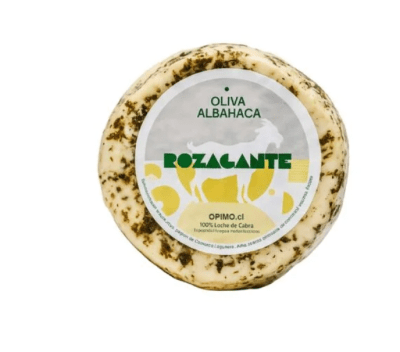 Queso Cabra Rozogante Oliva albahaca Rueda 200 grs.1