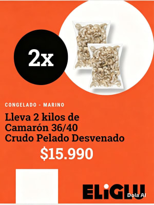 Pack camarón 36/40 Crudo Pelado Desvenado1