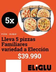 pack 5 pizzas familiares