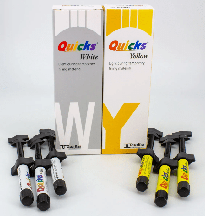Resina Provisional Quicks Yellow/White x 3 Dentkist (White (Blanco), 3 un)1