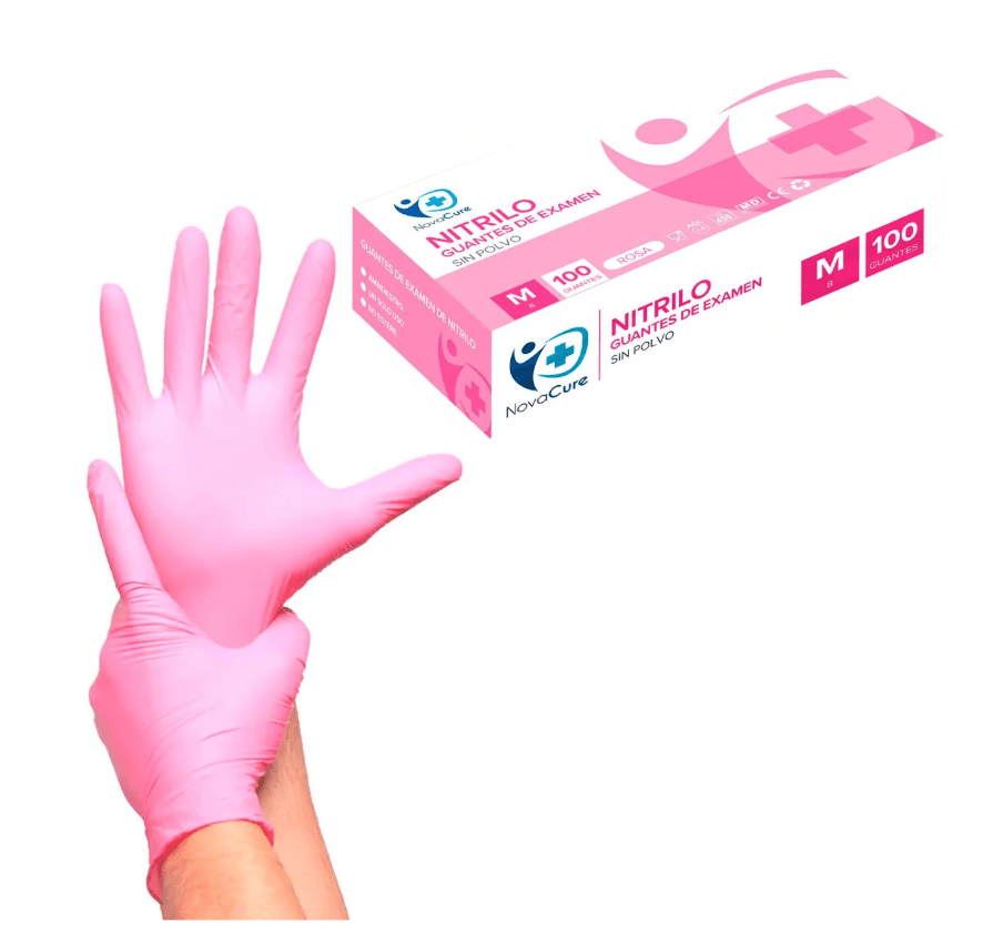 Guantes Nitrilo Rosado1