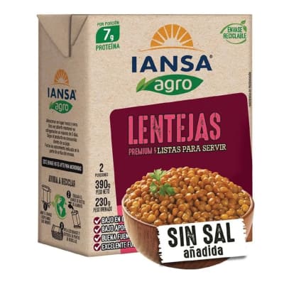 (12) LENTEJAS TETRA - IANSA 380 GR X 6 U