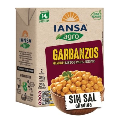(12) GARBANZOS TETRA IANSA 380 GR