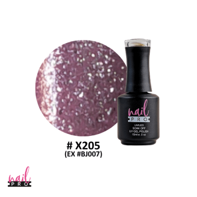 Esmalte Permanente X205 (exBJ007) Rosa lila glitter intenso1