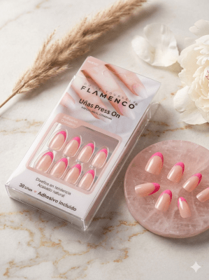 UÑAS PRESS ON French Pink Glam1