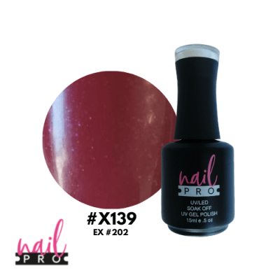 Esmalte Permanente X139 (ex202) Burdeo con Micro glitter1