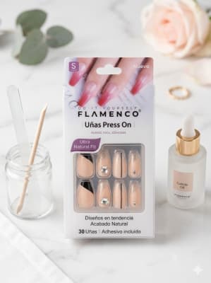 UÑAS PRESS ON francea negra/glitter1