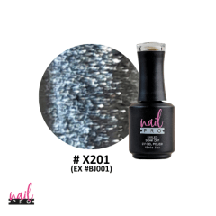 Esmalte Permanente X201 (exBJ001) Plateado glitter intenso
