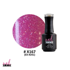 Esmalte Permanente X167 (ex241) Fucsia Pastel Con micro glitter
