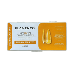 SOFT GEL TIPS MEDIUM STILETTO 240 PIEZAS