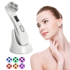 Masajeador Facial 5 en 1 con Radiofrecuencia, EMS y Luz LED